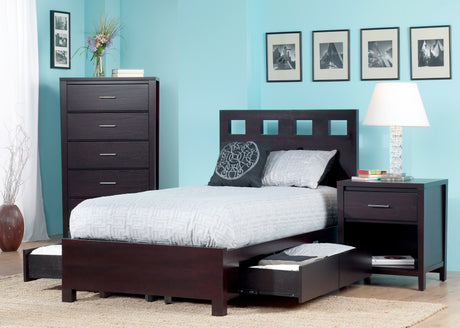 Riva Wood Queen Storage Bed in Espresso - Ornate Home