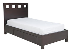 Riva Wood Twin Storage Bed in Espresso - Ornate Home
