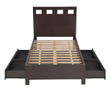 Riva Wood Twin Storage Bed in Espresso - Ornate Home
