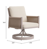 Rivan Beige Swivel Dining Chair - Ornate Home