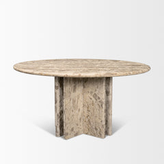 Rivaro Beige 59" Round Dining Table - Ornate Home