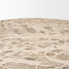 Rivaro Beige 59" Round Dining Table - Ornate Home