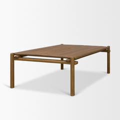 Riven Brown Oak Wood Rectangular Coffee Table