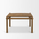 Riven Brown Oak Wood Square Side Table - Ornate Home