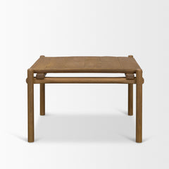 Riven Brown Oak Wood Square Side Table
