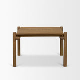 Riven Brown Oak Wood Square Side Table - Ornate Home