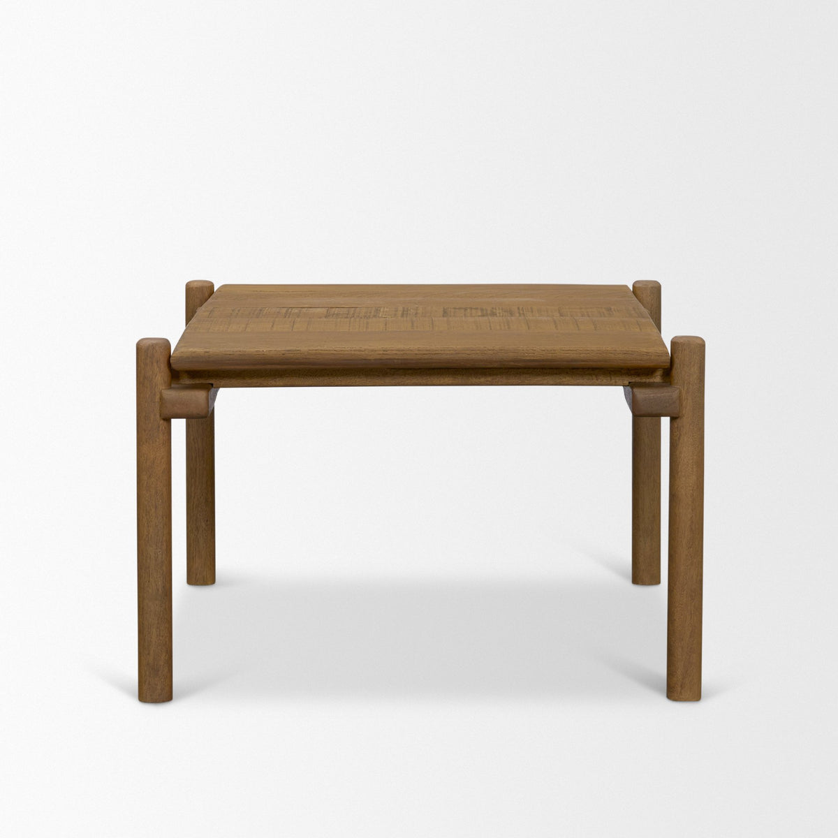 Riven Brown Oak Wood Square Side Table - Ornate Home