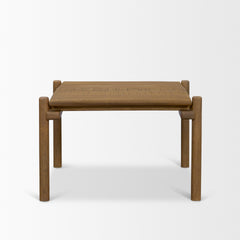 Riven Brown Oak Wood Square Side Table