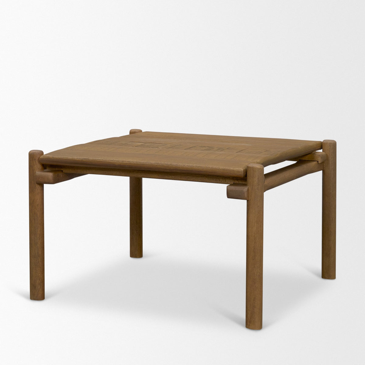 Riven Brown Oak Wood Square Side Table - Ornate Home