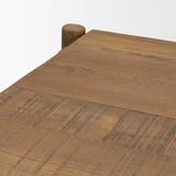 Riven Brown Oak Wood Square Side Table - Ornate Home