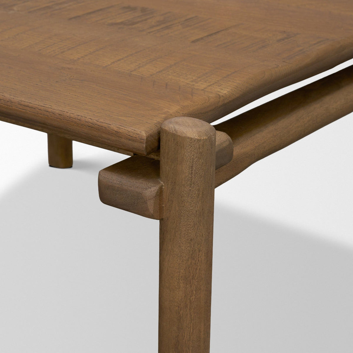 Riven Brown Oak Wood Square Side Table - Ornate Home