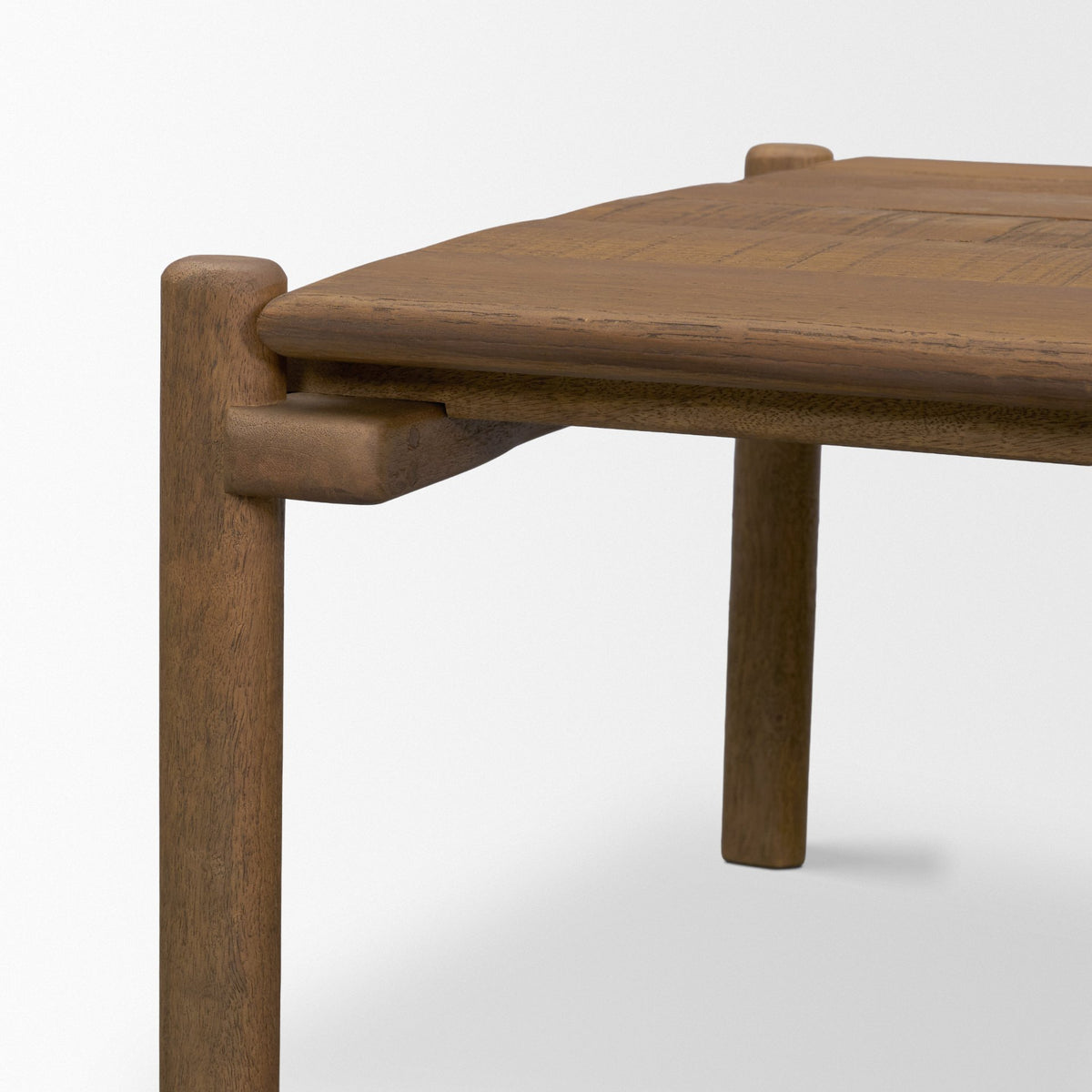 Riven Brown Oak Wood Square Side Table - Ornate Home