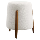 Riven Cloud Upholstered Boucle Fabric Ottoman - Ornate Home