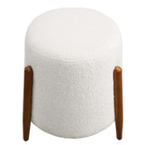 Riven Cloud Upholstered Boucle Fabric Ottoman - Ornate Home