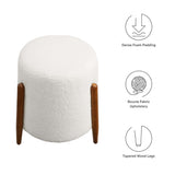 Riven Cloud Upholstered Boucle Fabric Ottoman - Ornate Home