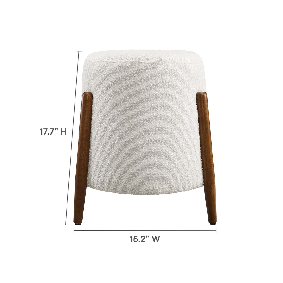 Riven Cloud Upholstered Boucle Fabric Ottoman - Ornate Home