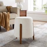 Riven Cloud Upholstered Boucle Fabric Ottoman - Ornate Home