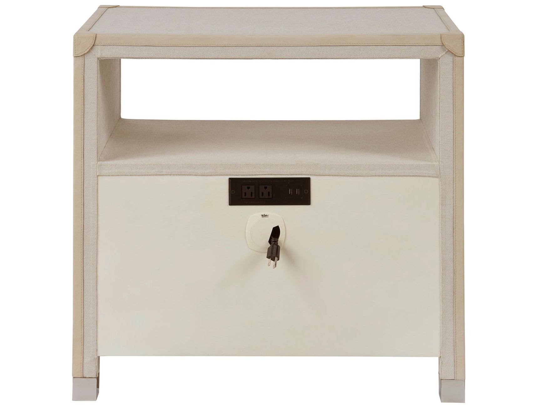 Riven Light Gray Nightstand - Ornate Home