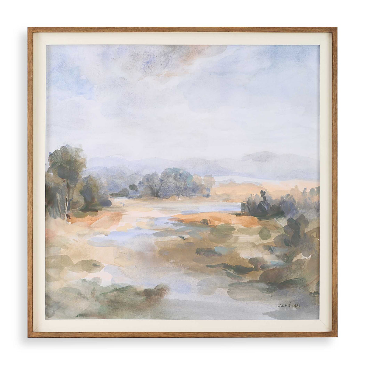 River Afternoon Multicolor Landscape Print - Ornate Home