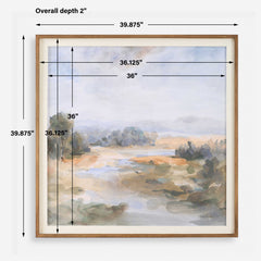 River Afternoon Multicolor Landscape Print - Ornate Home