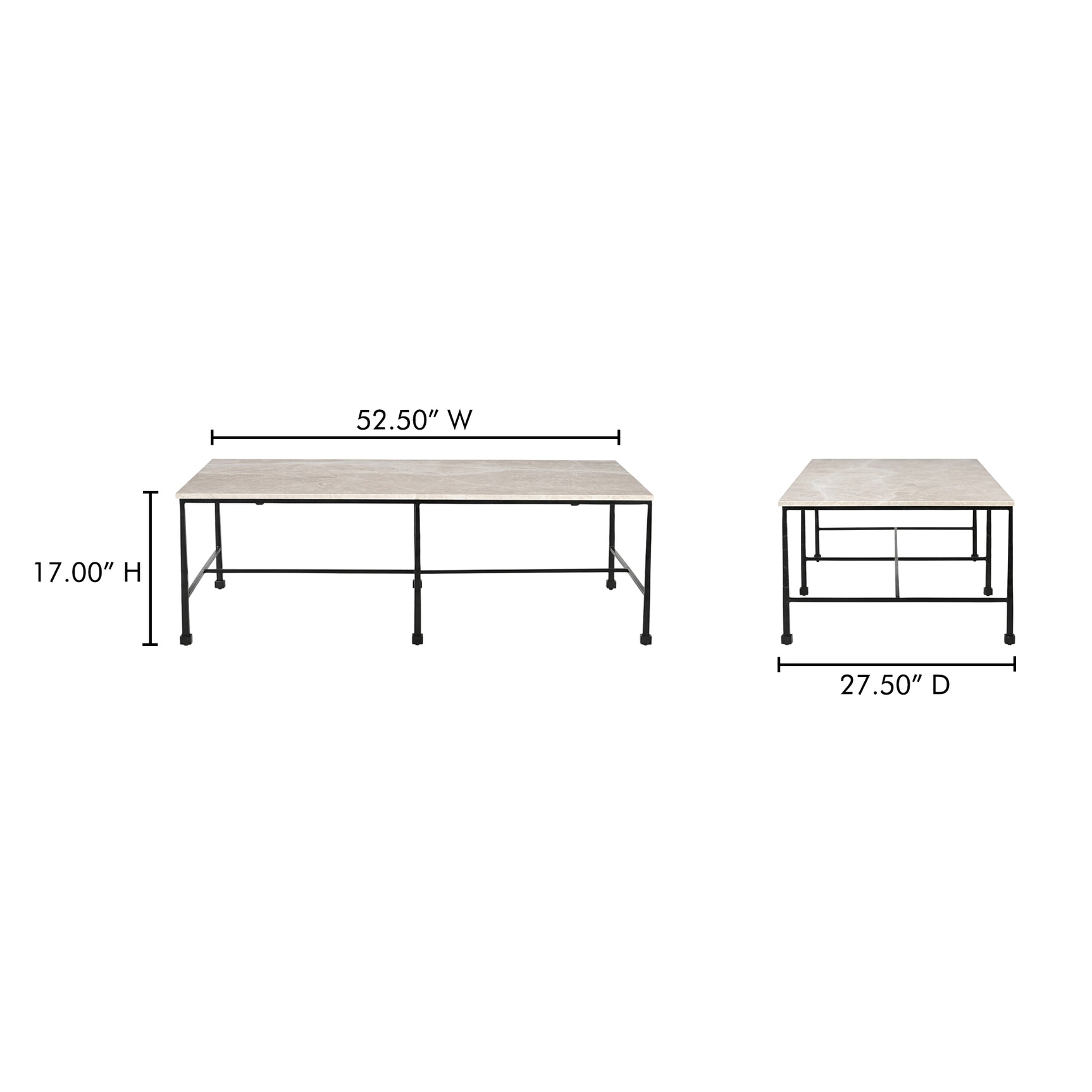 River Botticino Marble Coffee Table - Ornate Home