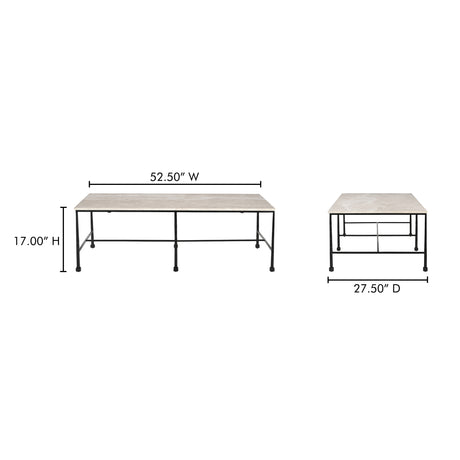 River Botticino Marble Coffee Table - Ornate Home
