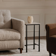River Botticino Marble Side Table - Ornate Home