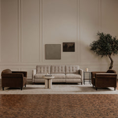 River Botticino Marble Side Table - Ornate Home
