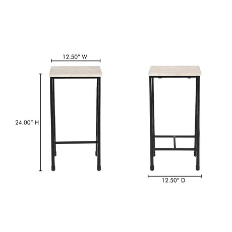 River Botticino Marble Side Table - Ornate Home