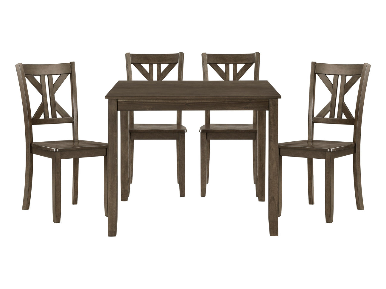 Rivera Charcoal Brown 5-Piece Pack Dinette Set - Ornate Home