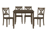 Rivera Charcoal Brown 5-Piece Pack Dinette Set - Ornate Home