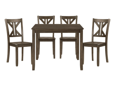 Rivera Charcoal Brown 5-Piece Pack Dinette Set - Ornate Home