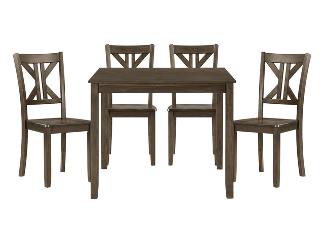 Rivera Charcoal Brown 5-Piece Pack Dinette Set - Ornate Home