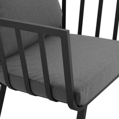 Riverside Gray/Charcoal Outdoor Patio Aluminum Armchair (Set of 2) - Ornate Home