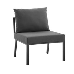 Riverside Gray/Charcoal Outdoor Patio Aluminum Armless Chair - Ornate Home