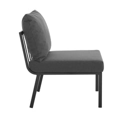 Riverside Gray/Charcoal Outdoor Patio Aluminum Armless Chair - Ornate Home