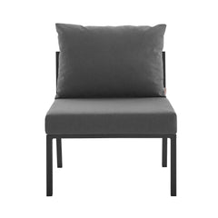 Riverside Gray/Charcoal Outdoor Patio Aluminum Armless Chair - Ornate Home