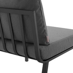Riverside Gray/Charcoal Outdoor Patio Aluminum Armless Chair - Ornate Home