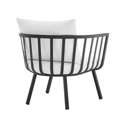 Riverside Gray/White Outdoor Patio Aluminum Armchair (Set of 2) - Ornate Home