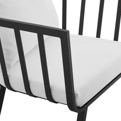 Riverside Gray/White Outdoor Patio Aluminum Armchair (Set of 2) - Ornate Home