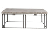 Riverton Bianco Travertine/Silver Cocktail Table - Ornate Home