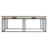 Riverton Bianco Travertine/Silver Cocktail Table - Ornate Home