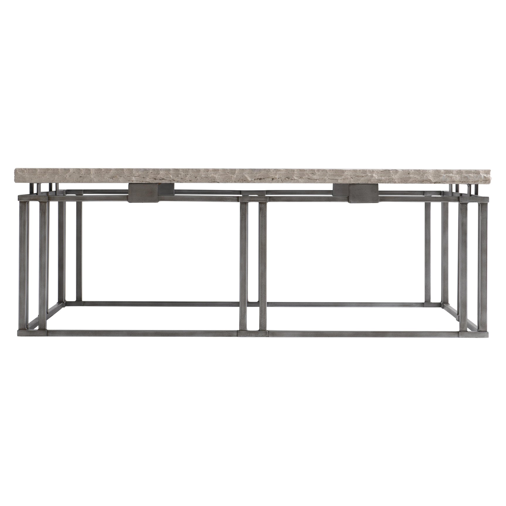 Riverton Bianco Travertine/Silver Cocktail Table - Ornate Home