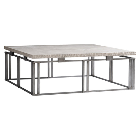 Riverton Bianco Travertine/Silver Cocktail Table - Ornate Home