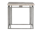 Riverton Bianco Travertine/Silver Side Table - Ornate Home