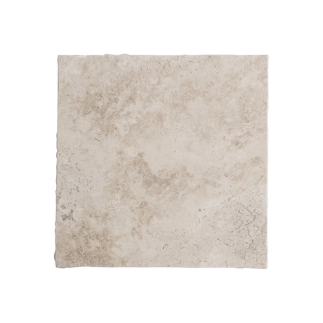 Riverton Bianco Travertine/Silver Side Table - Ornate Home