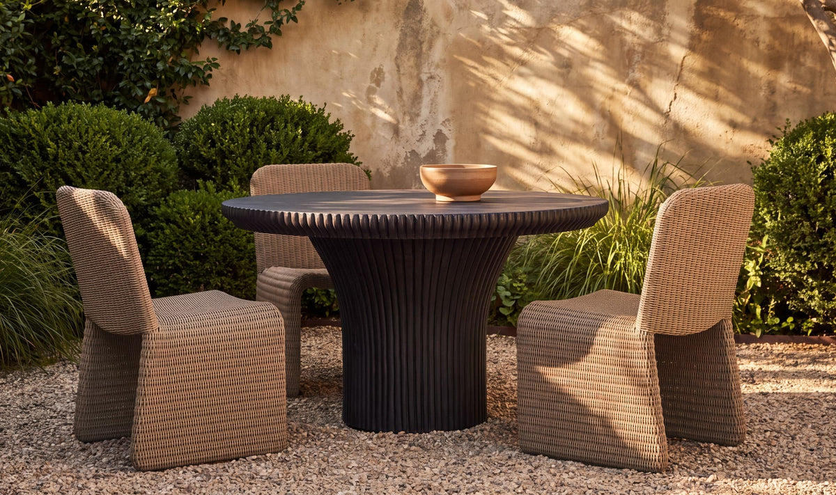 Rivet Dark Brown Outdoor Dining Table - Ornate Home
