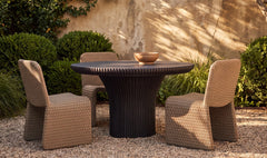 Rivet Dark Brown Outdoor Dining Table - Ornate Home