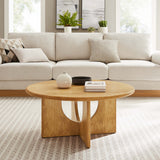 Rivian Oak Round 34" Coffee Table - Ornate Home