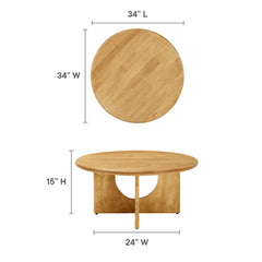 Rivian Oak Round 34" Coffee Table - Ornate Home
